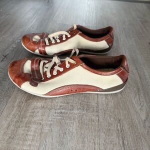 Merrell Pirouette Brown Leather Canvas Outdoor Casual Women Sneakers Size 7.5